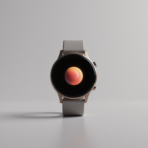 白色智能手表,圆形表盘,金属表带,显示健康数据,运动追踪功能