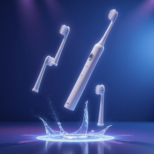 粉色电动牙刷,充电式,多模式清洁,白色刷头,现代简约设计